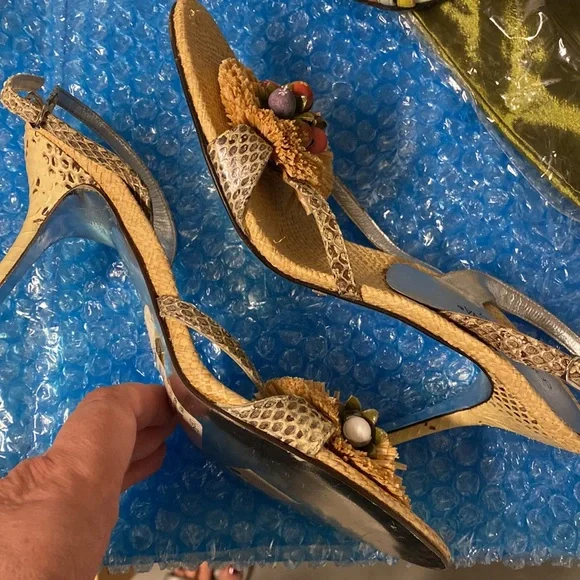 Dolce & Gabbana Python Raffia heels 37.5